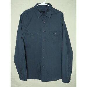 Vintage Y2K Structure Men's Shirt XXL Black Long Sleeve Casual Button Down EUC